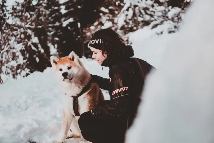 Photo de moi avec mon chien de face